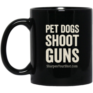 Pet Dogs Shoot Guns Black Mug