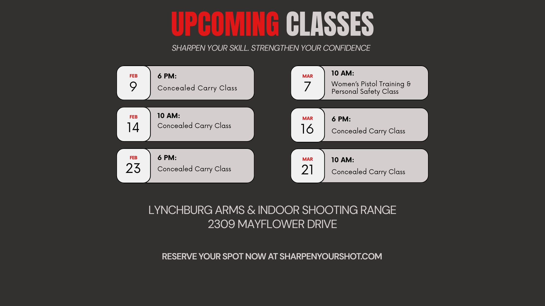 CONCEALED CARRY CLASSES