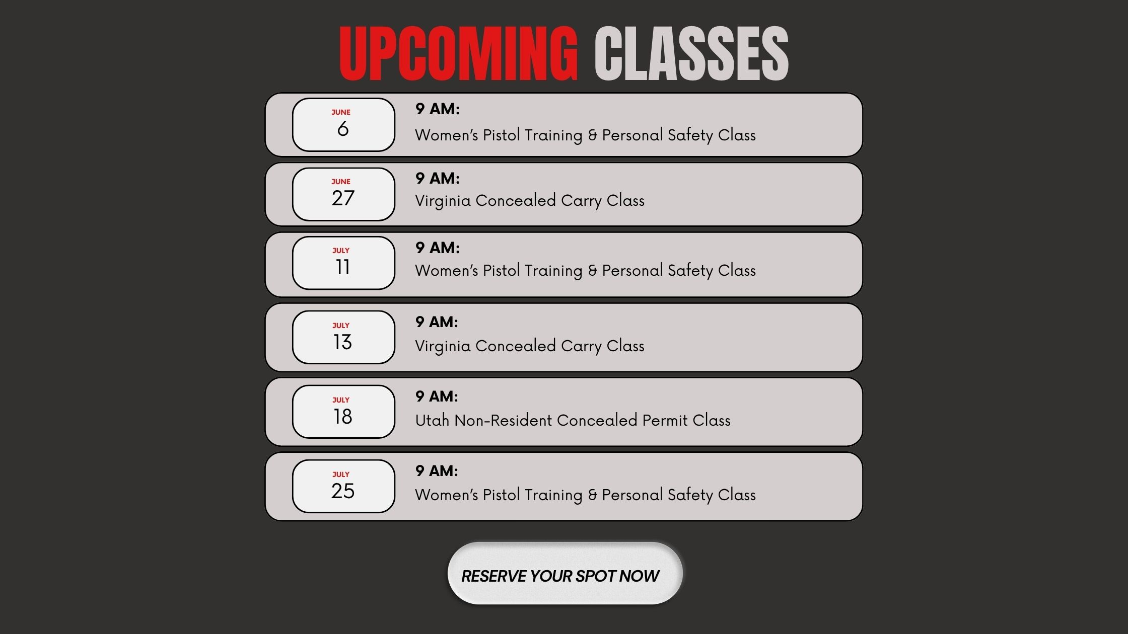 virginia pistol classes